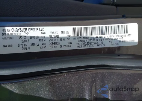 2014 Dodge Durango Citadel z USA, uszkodzony, nr VIN 1C4RDJEG4EC592029